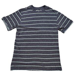 Ocean Pacific Mens Navy Blue Crewneck T-Shirt Stripes Short Sleeve OP Size Small